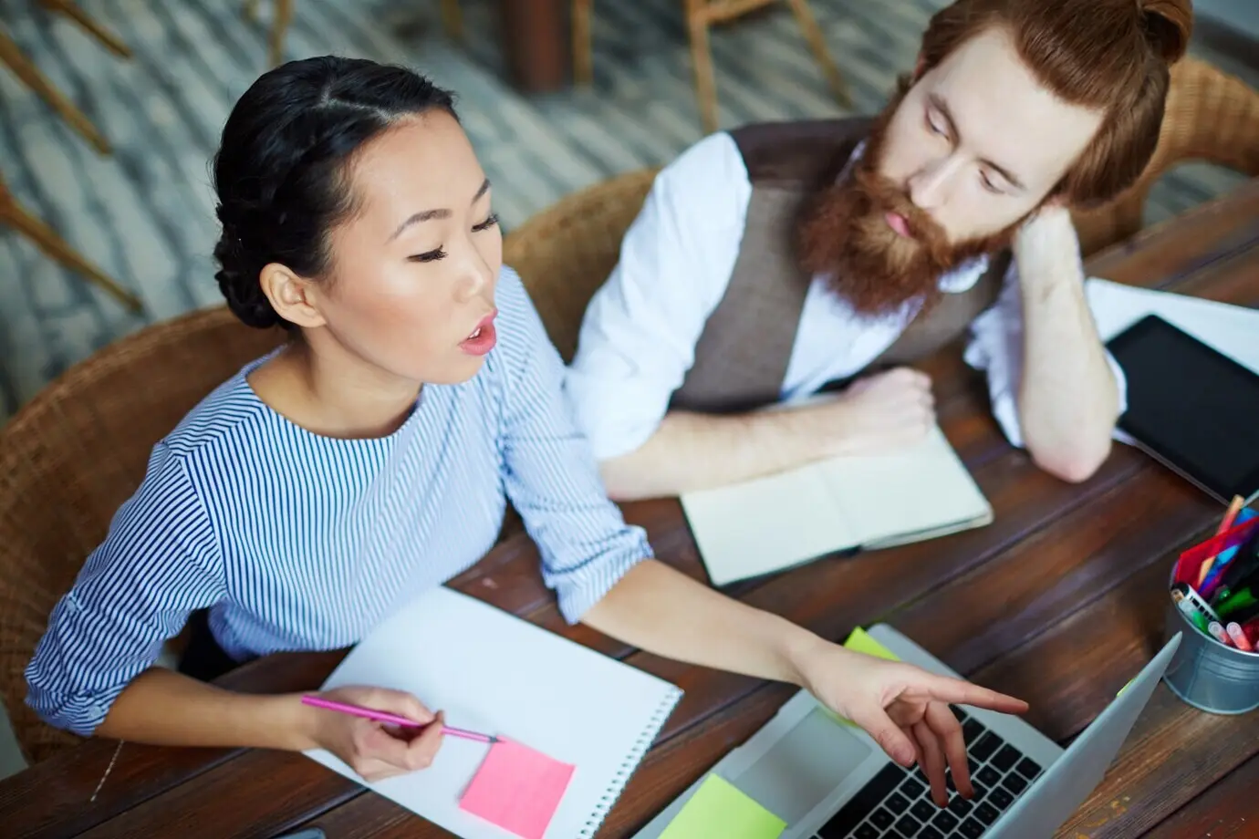 Señalando la pantalla